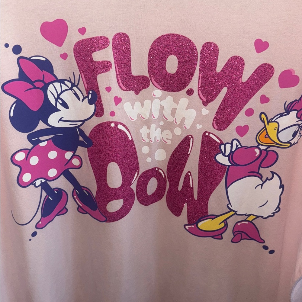Disney Pink Minnie & Daisy 'Flow with the Bow' Graphic Tee NWT Women’s 3XL 3X - Picture 3 of 5